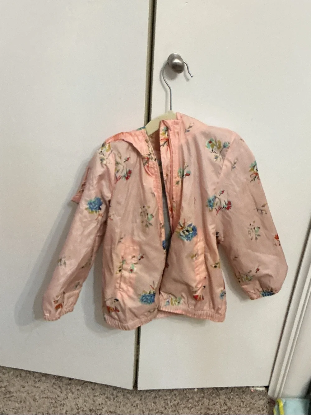 GAP Light Pink Floral Puffer Jacket